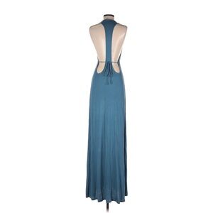 Rachel Pally racer back women’s slinky jersey dress in blue-teal. Six XS.